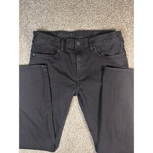 Hurley 84 Slim Fit Jeans Mens 33 Black Denim Straight Leg Dark Wash Casual Wear